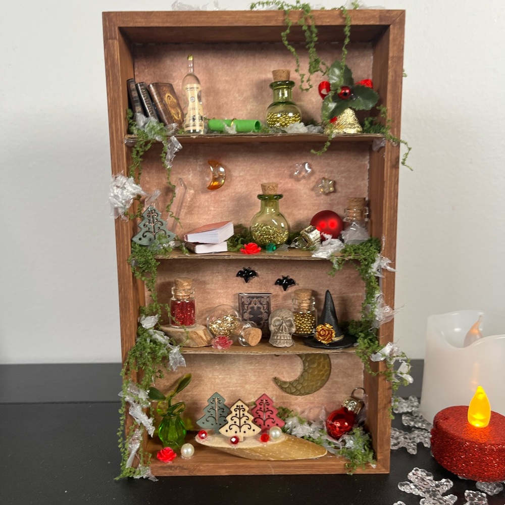 Christmas Witch Handcrafted Shelf